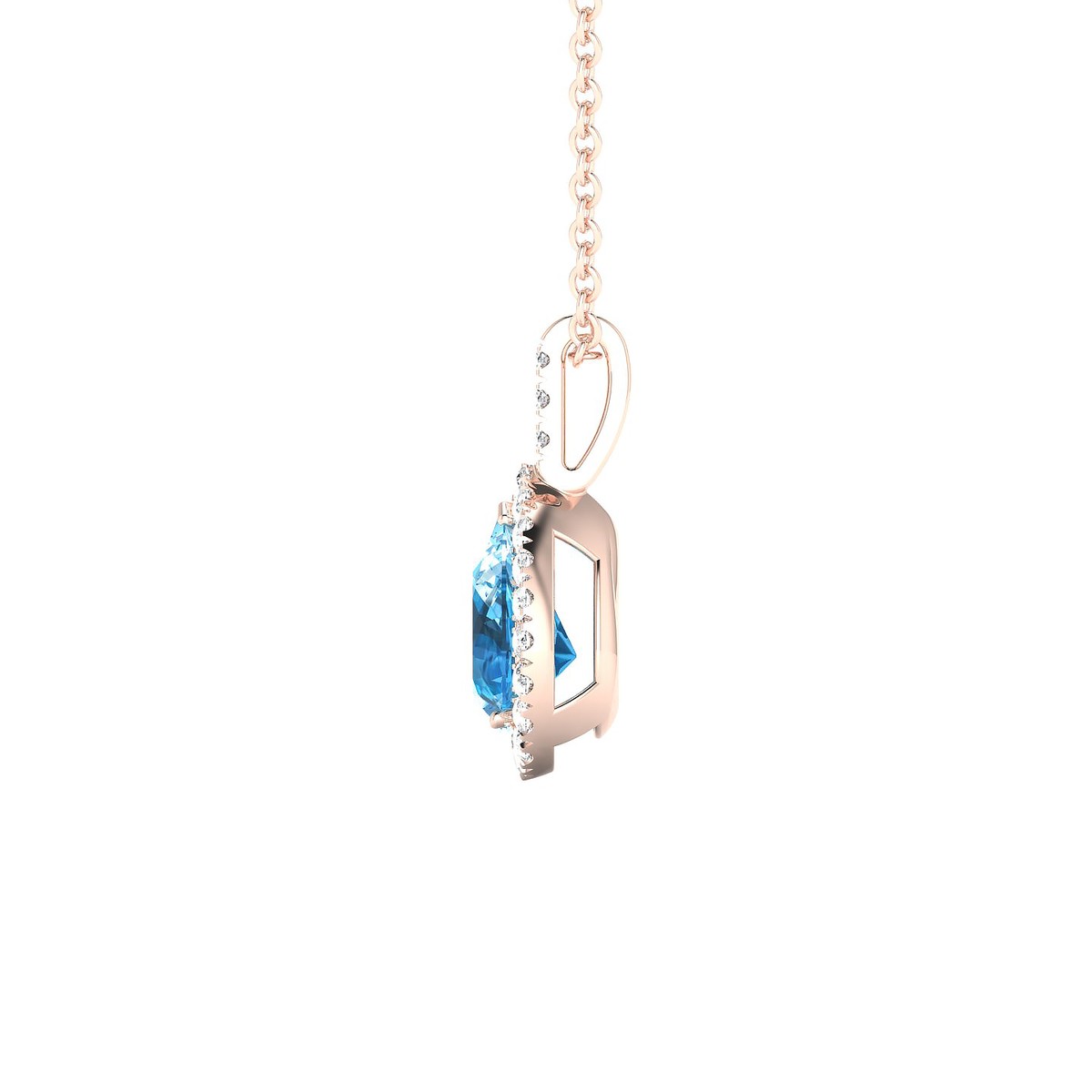 Sunrise | 18k Rose Gold 7 x 5 mm Pear Topaz Pendant