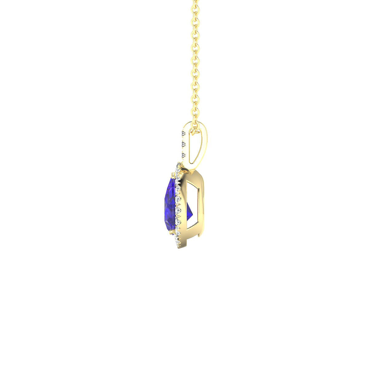 Sunrise | 18k Yellow Gold 7 x 5 mm Pear Tanzanite Pendant