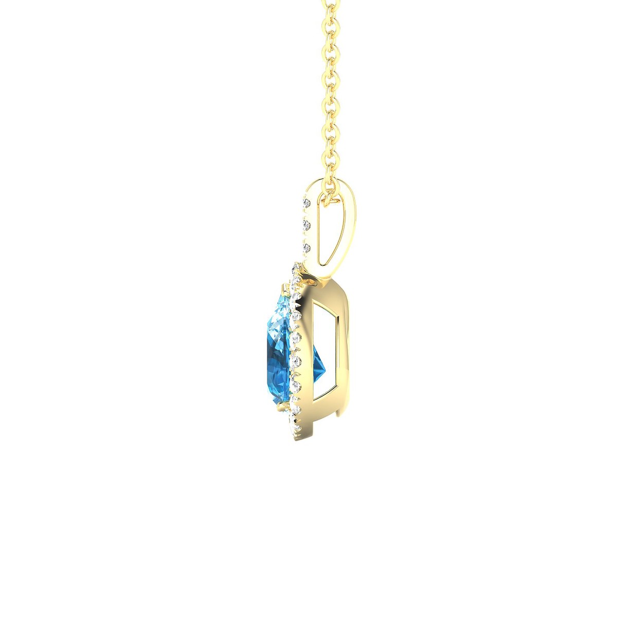 Sunrise | 18k Yellow Gold 7 x 5 mm Pear Topaz Pendant