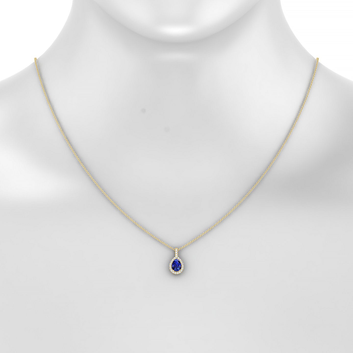 Sunrise | 18k Yellow Gold 7 x 5 mm Pear Sapphire Pendant