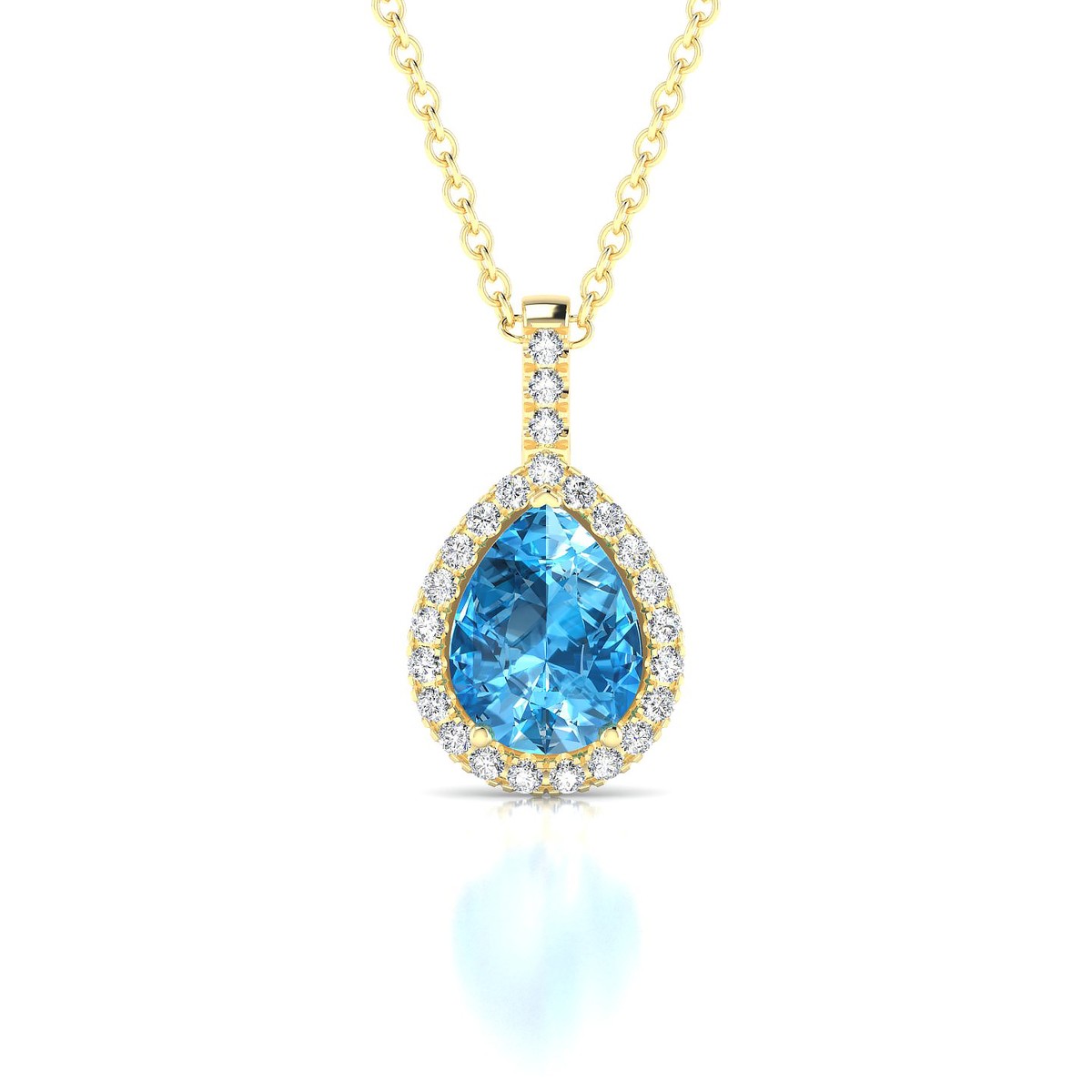 Sunrise | 18k Yellow Gold 8 x 6 mm Pear Topaz Pendant