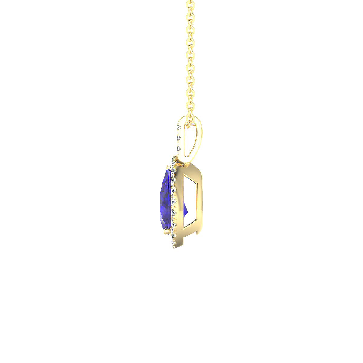 Sunrise | 18k Yellow Gold 8 x 6 mm Pear Tanzanite Pendant