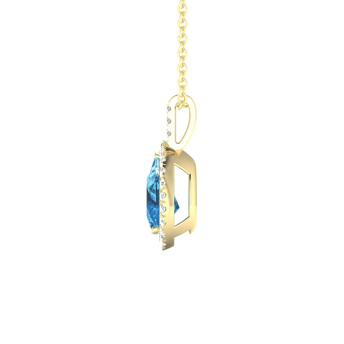 Sunrise | 18k Yellow Gold 8 x 6 mm Pear Topaz Pendant