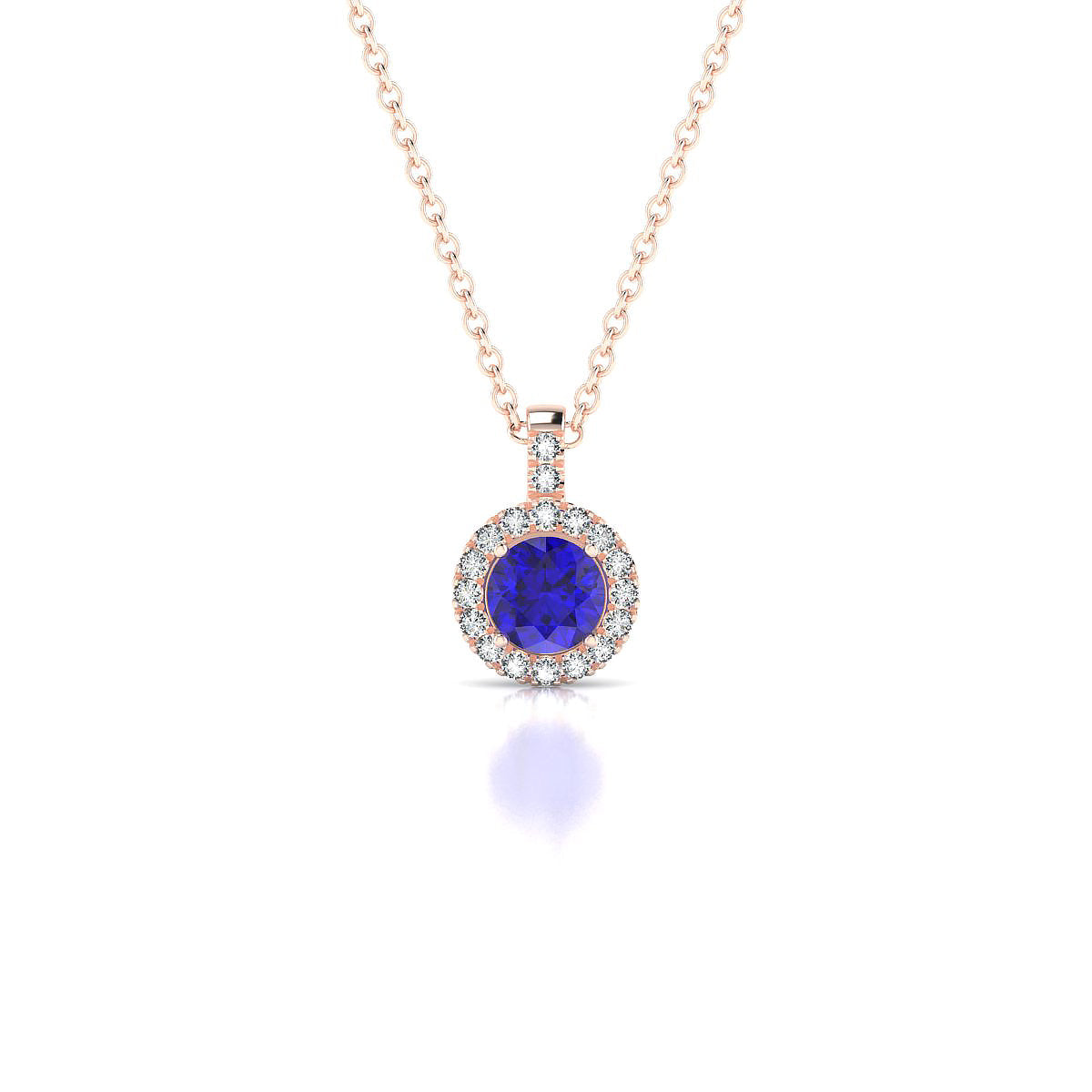 Sunrise | 18k Rose Gold 4.5 mm Round Tanzanite Pendant