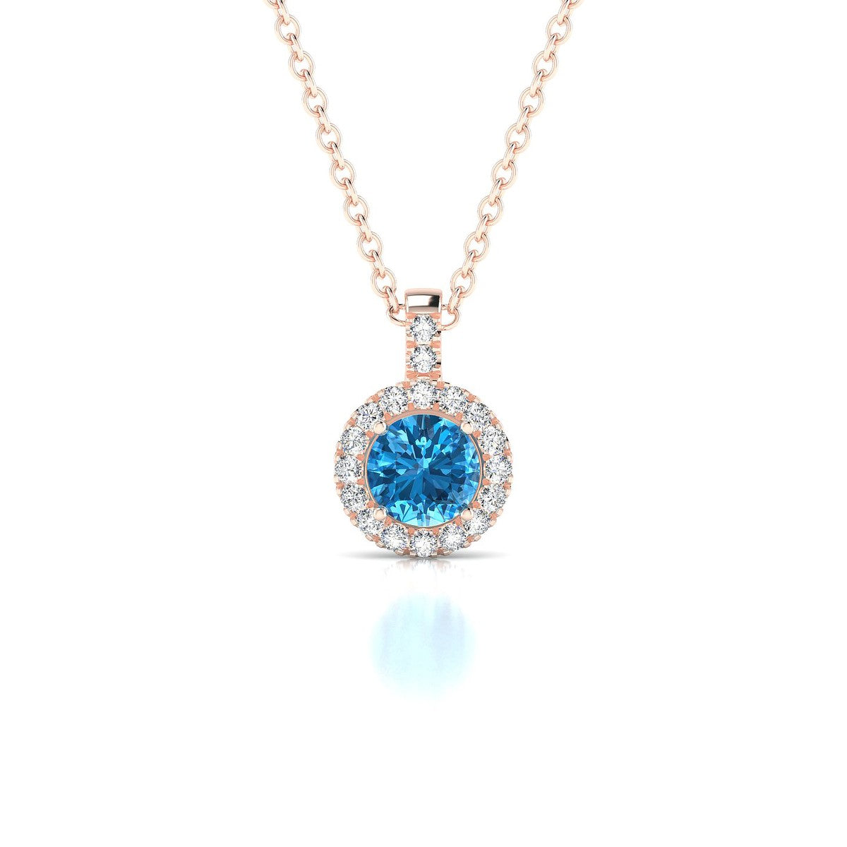 Sunrise | 18k Rose Gold 4.5 mm Round Topaz Pendant