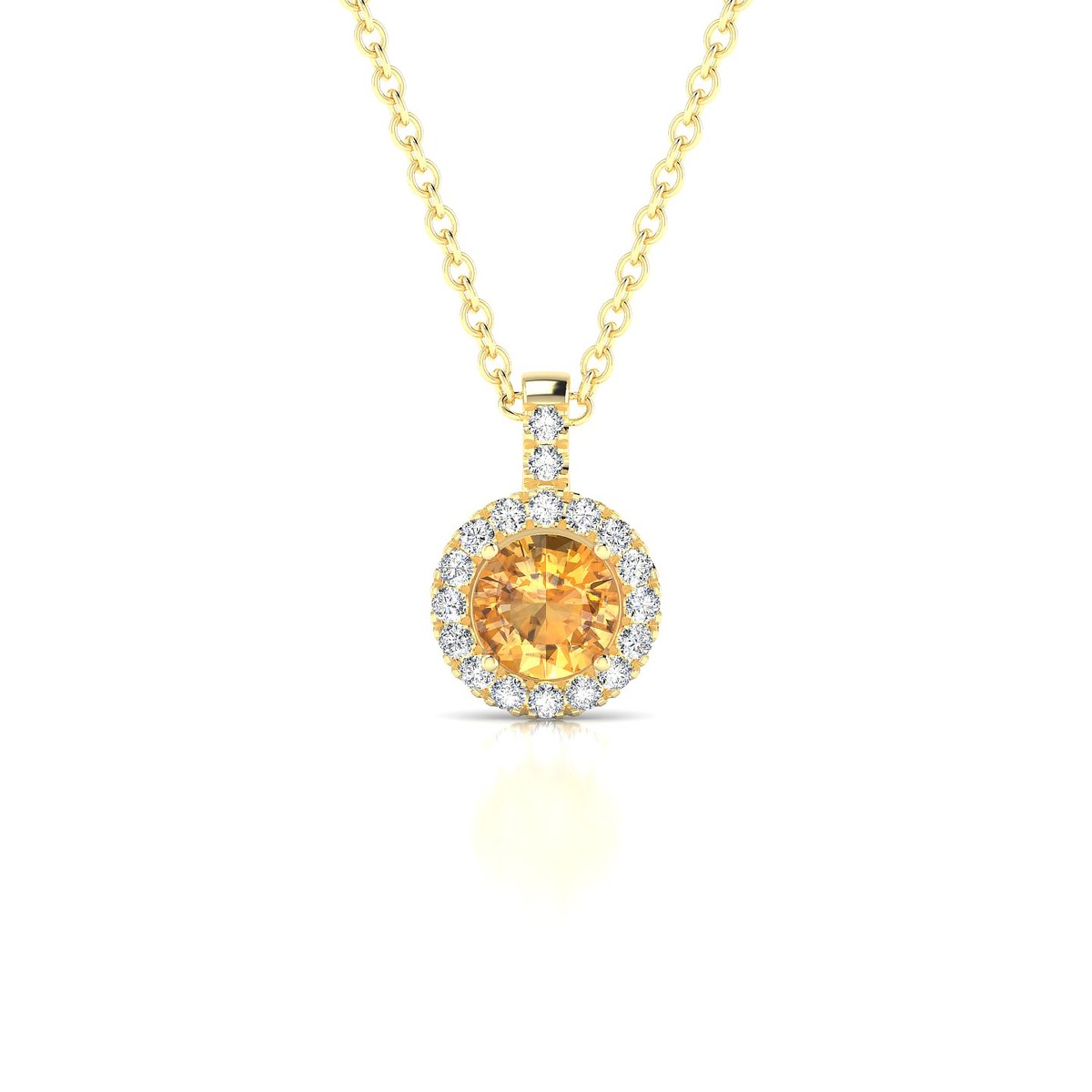 Sunrise | 18k Yellow Gold 4.5 mm Round Citrine Pendant