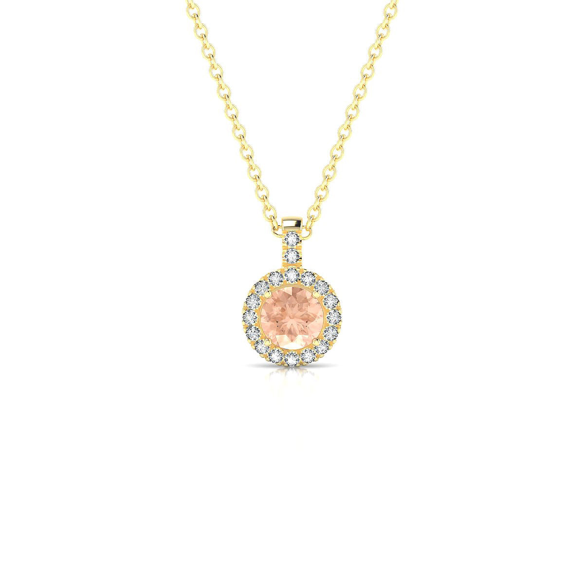 Sunrise | 18k Yellow Gold 4.5 mm Round Morganite Pendant
