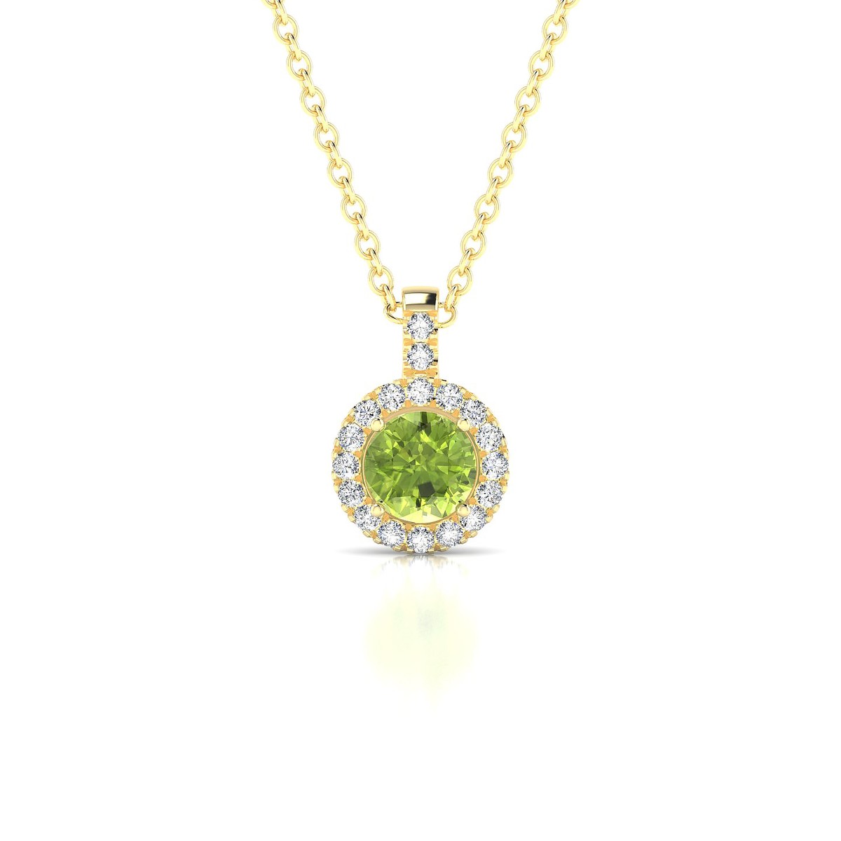 Sunrise | 18k Yellow Gold 4.5 mm Round Peridot Pendant