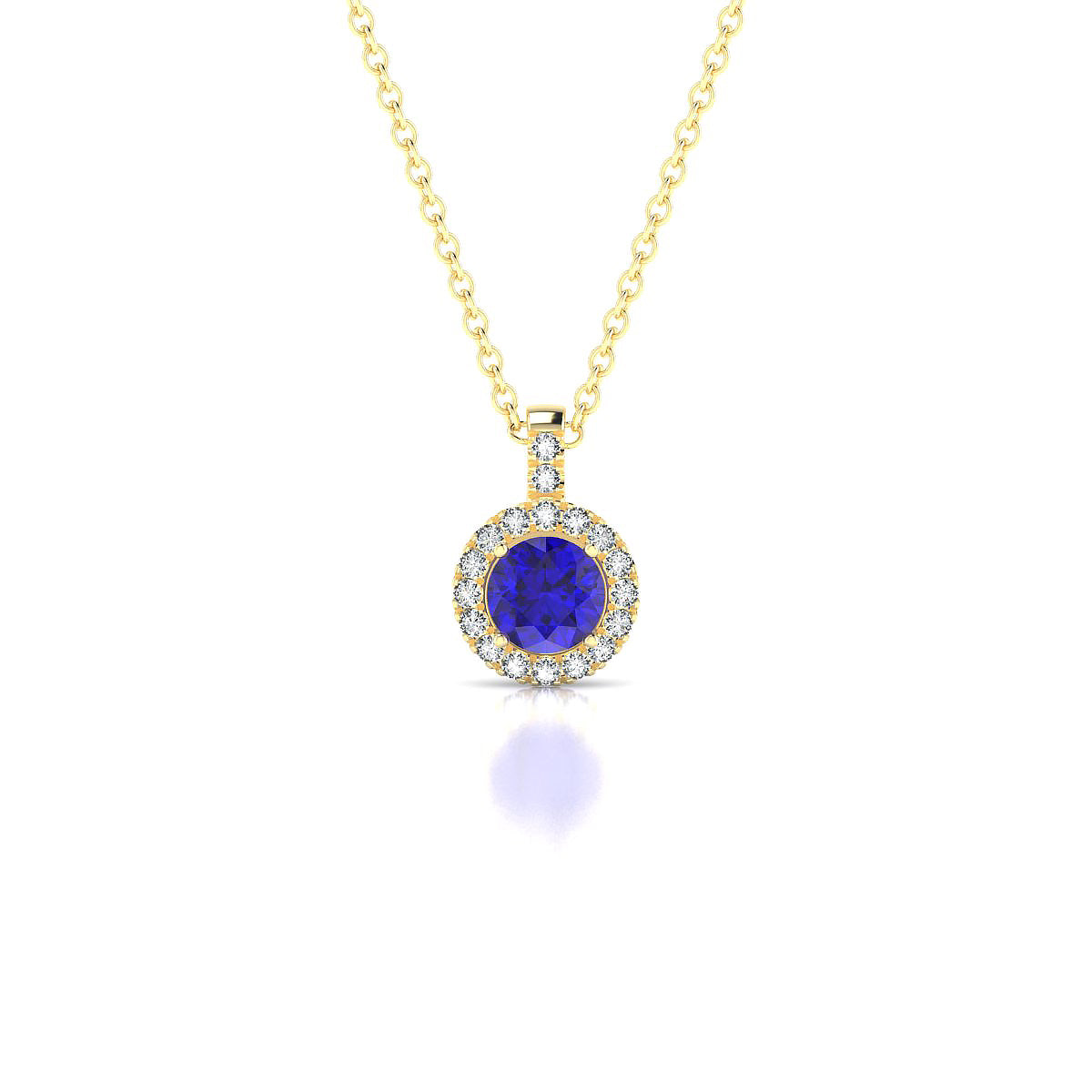 Sunrise | 18k Yellow Gold 4.5 mm Round Tanzanite Pendant