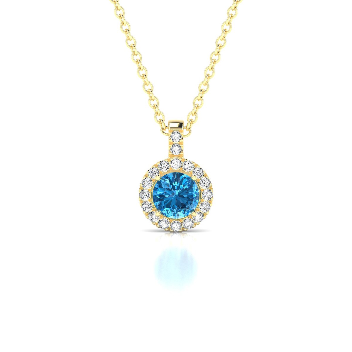 Sunrise | 18k Yellow Gold 4.5 mm Round Topaz Pendant