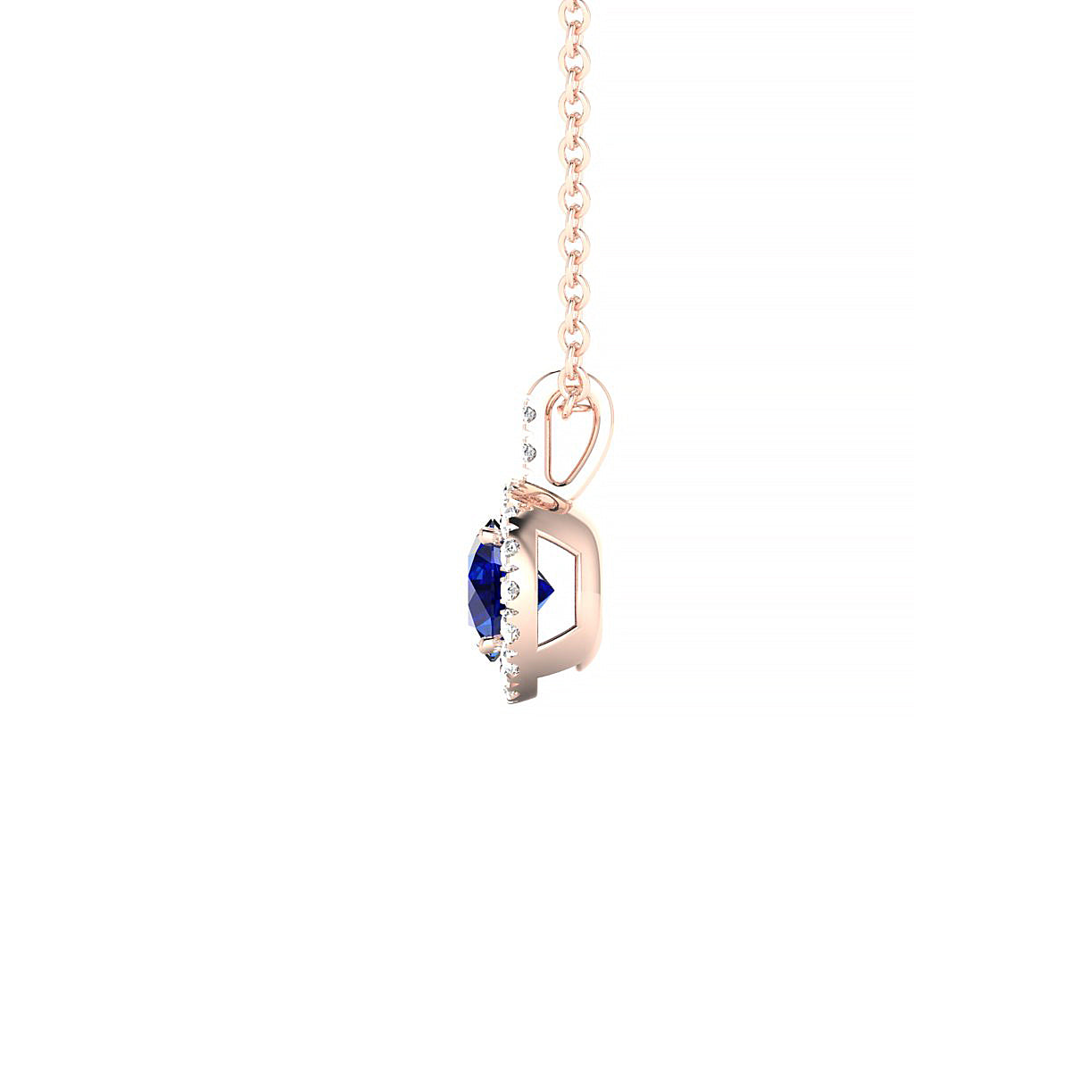 Sunrise | 18k Rose Gold 4.5 mm Round Sapphire Pendant