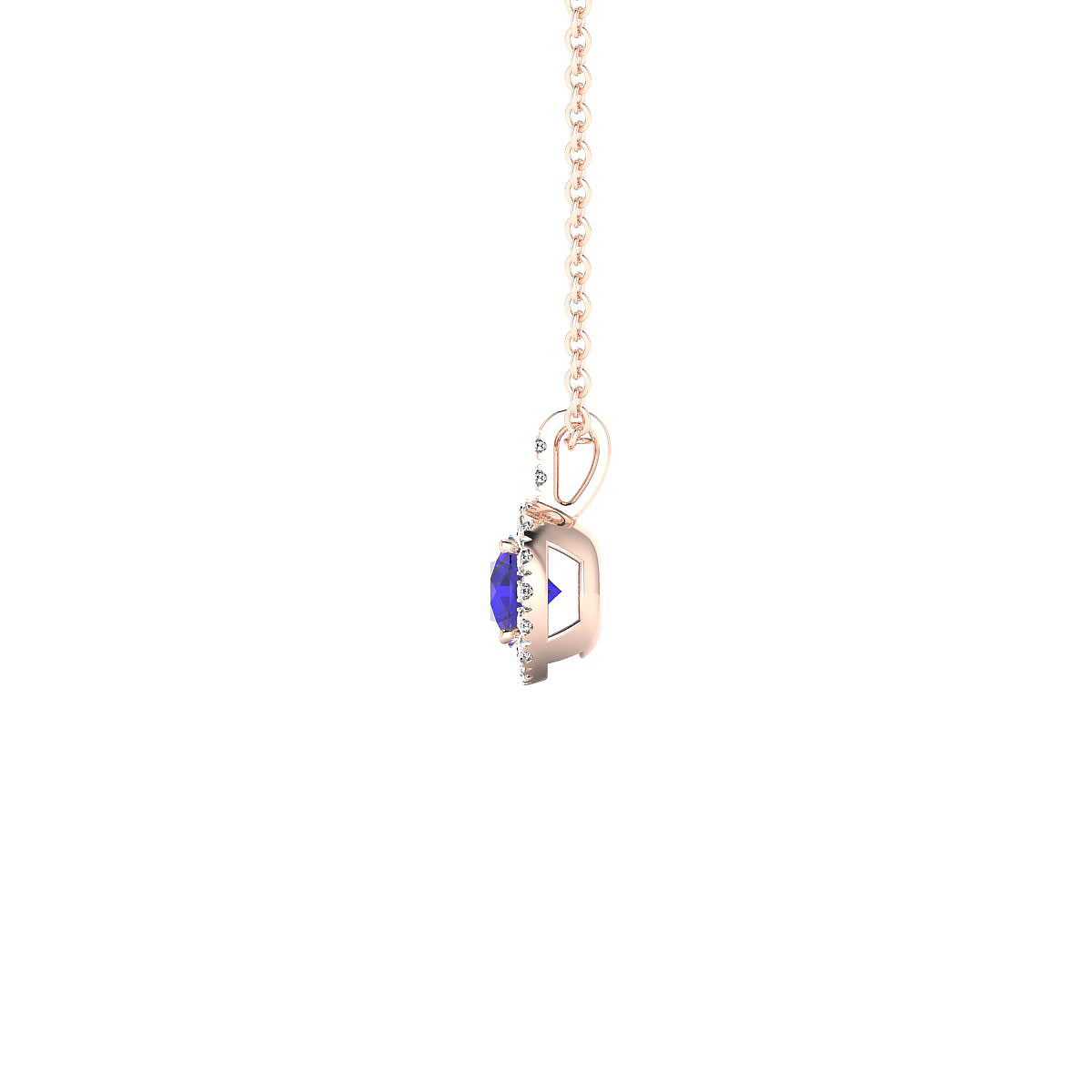 Sunrise | 18k Rose Gold 4.5 mm Round Tanzanite Pendant