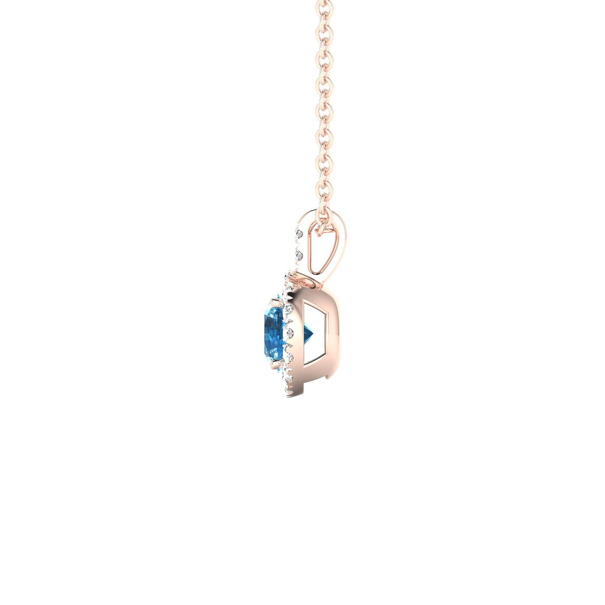 Sunrise | 18k Rose Gold 4.5 mm Round Topaz Pendant