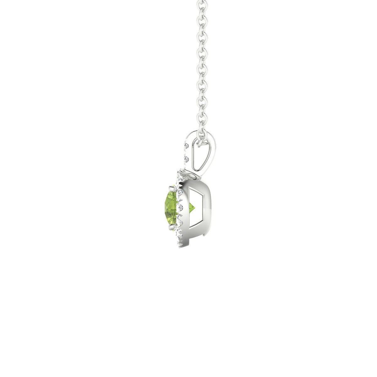 Sunrise | 18k White Gold 4.5 mm Round Peridot Pendant