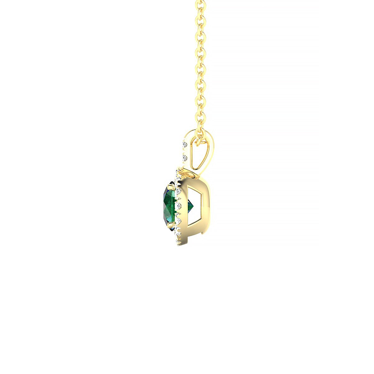 Sunrise | 18k Yellow Gold 4.5 mm Round Emerald Pendant