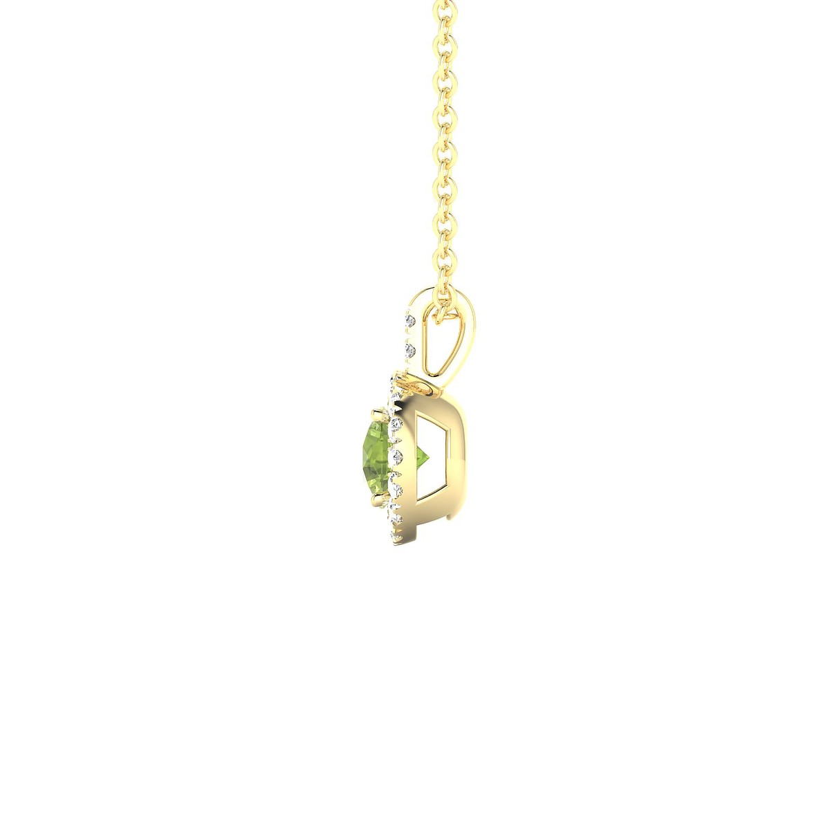 Sunrise | 18k Yellow Gold 4.5 mm Round Peridot Pendant