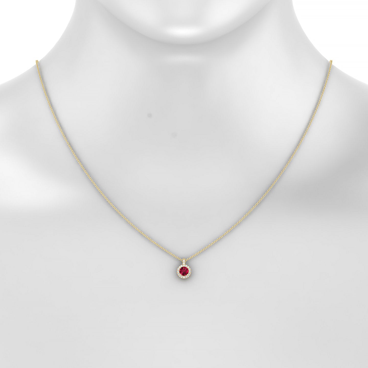 Sunrise | 18k Yellow Gold 4.5 mm Round Ruby Pendant