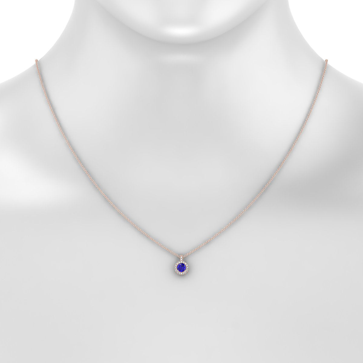 Sunrise | 18k Rose Gold 4.5 mm Round Tanzanite Pendant