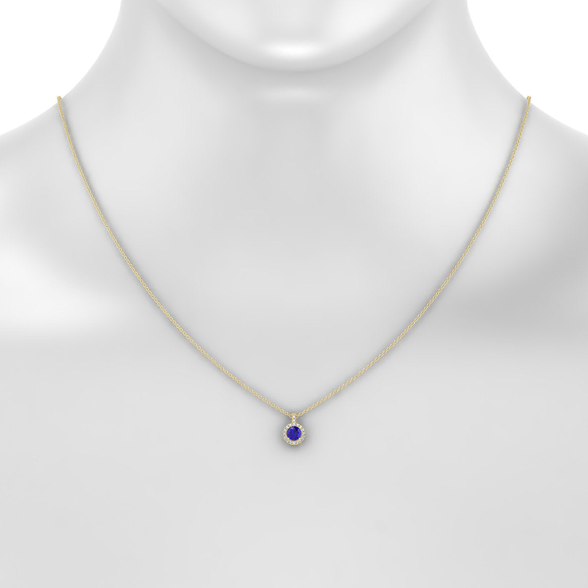 Sunrise | 18k Yellow Gold 4.5 mm Round Tanzanite Pendant