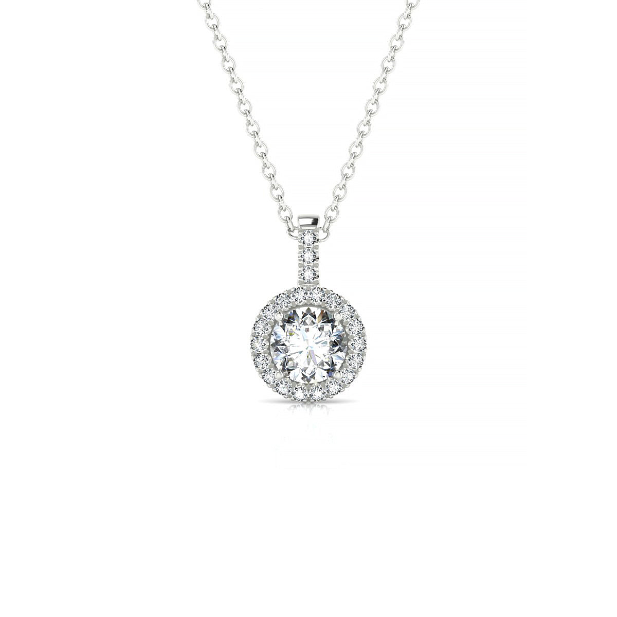 Sunrise | 18k White Gold 5.2 mm Round Diamond Pendant