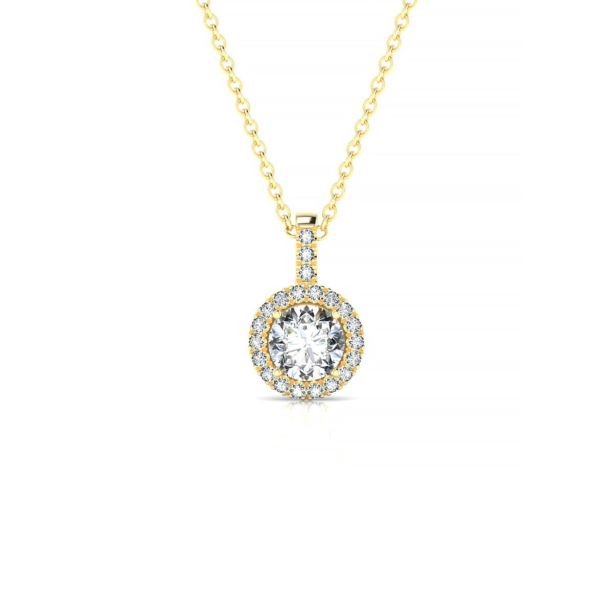 Sunrise | 18k Yellow Gold 5.2 mm Round Diamond Pendant
