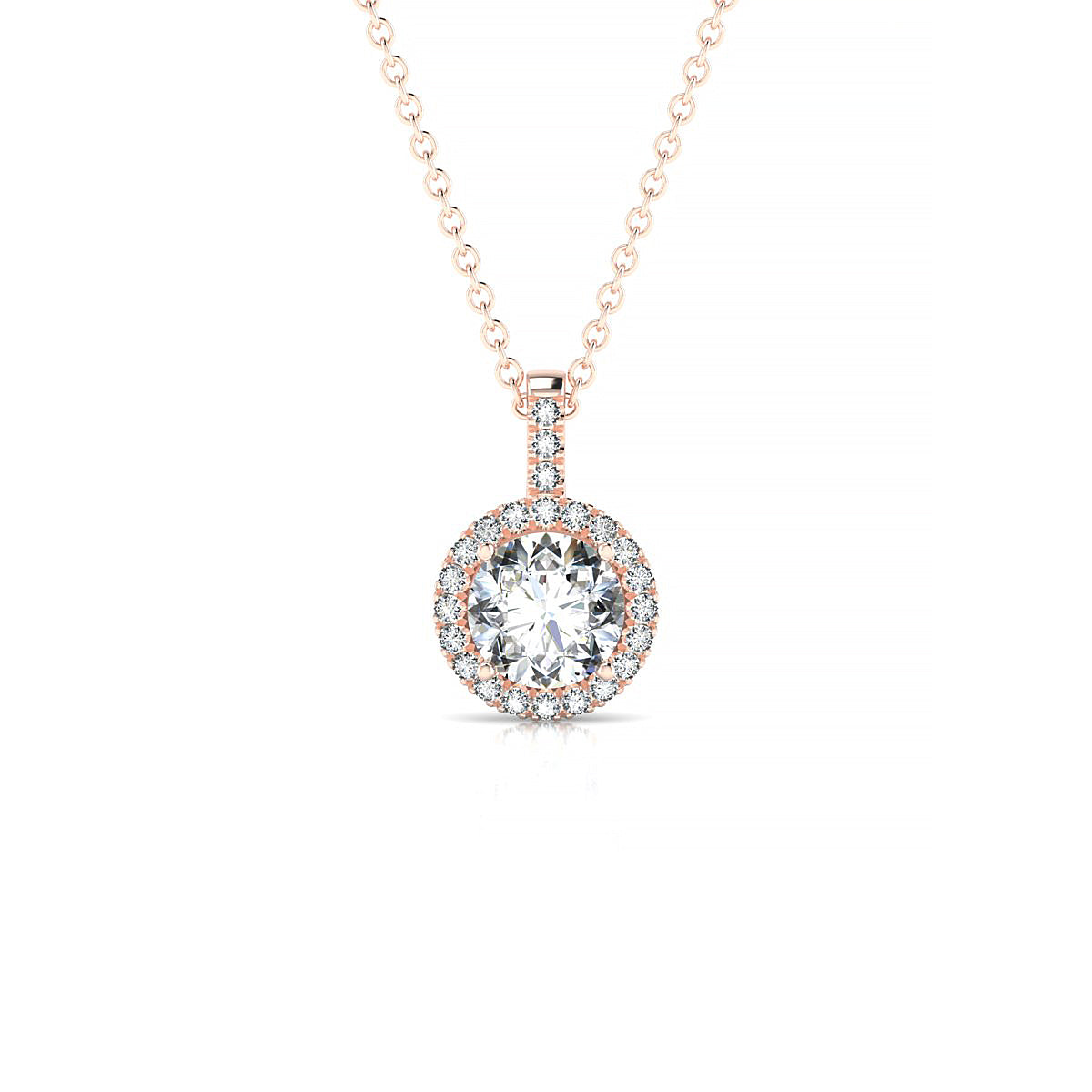 Sunrise | 18k Rose Gold 5.7 mm Round Diamond Pendant