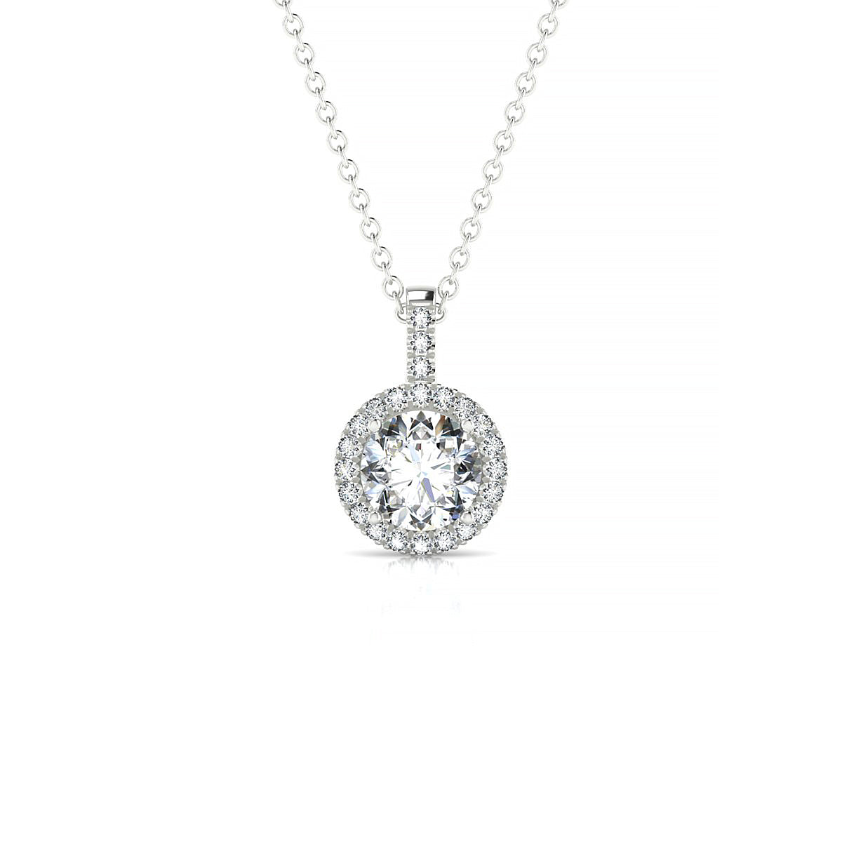 Sunrise | 18k White Gold 5.7 mm Round Diamond Pendant
