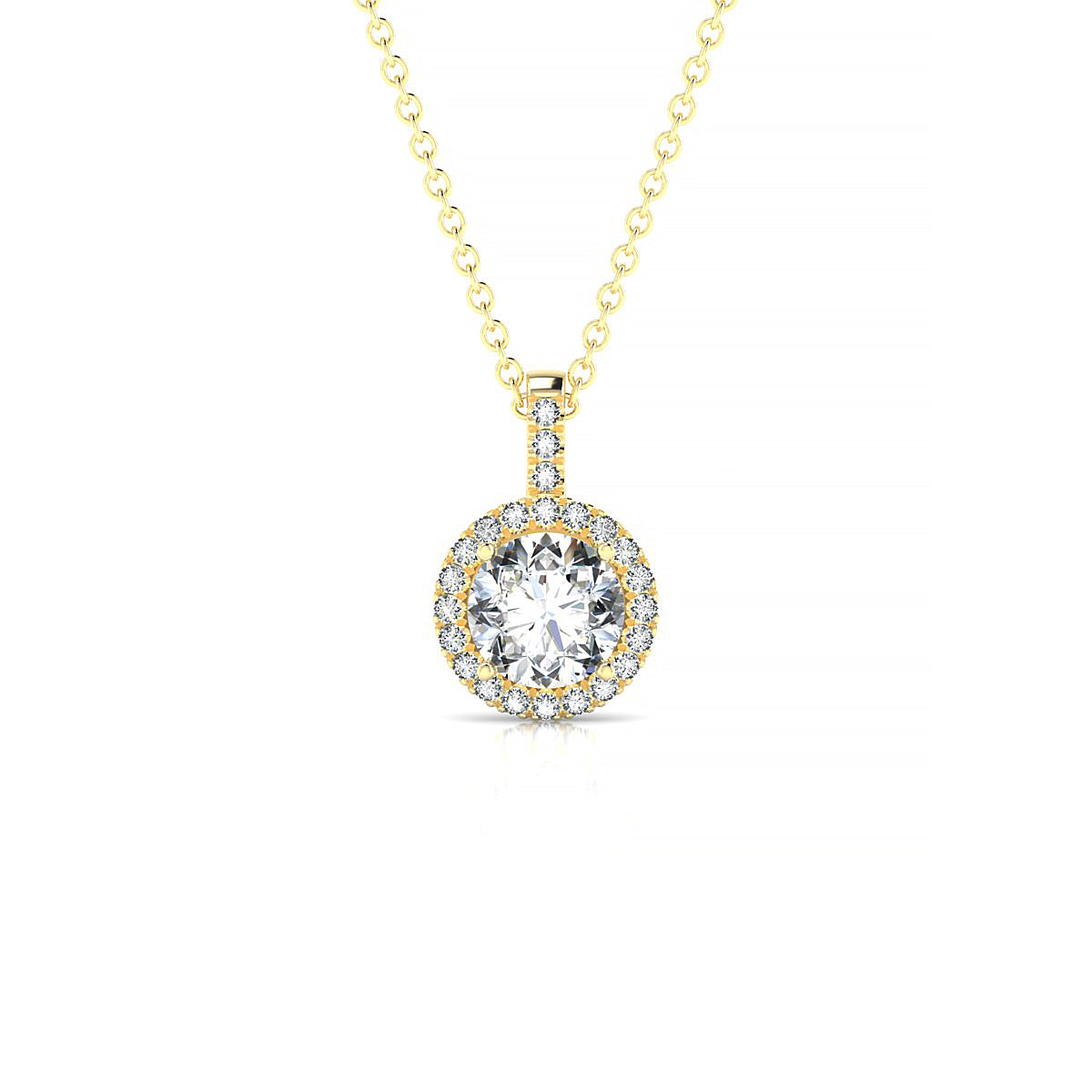 Sunrise | 18k Yellow Gold 5.7 mm Round Diamond Pendant