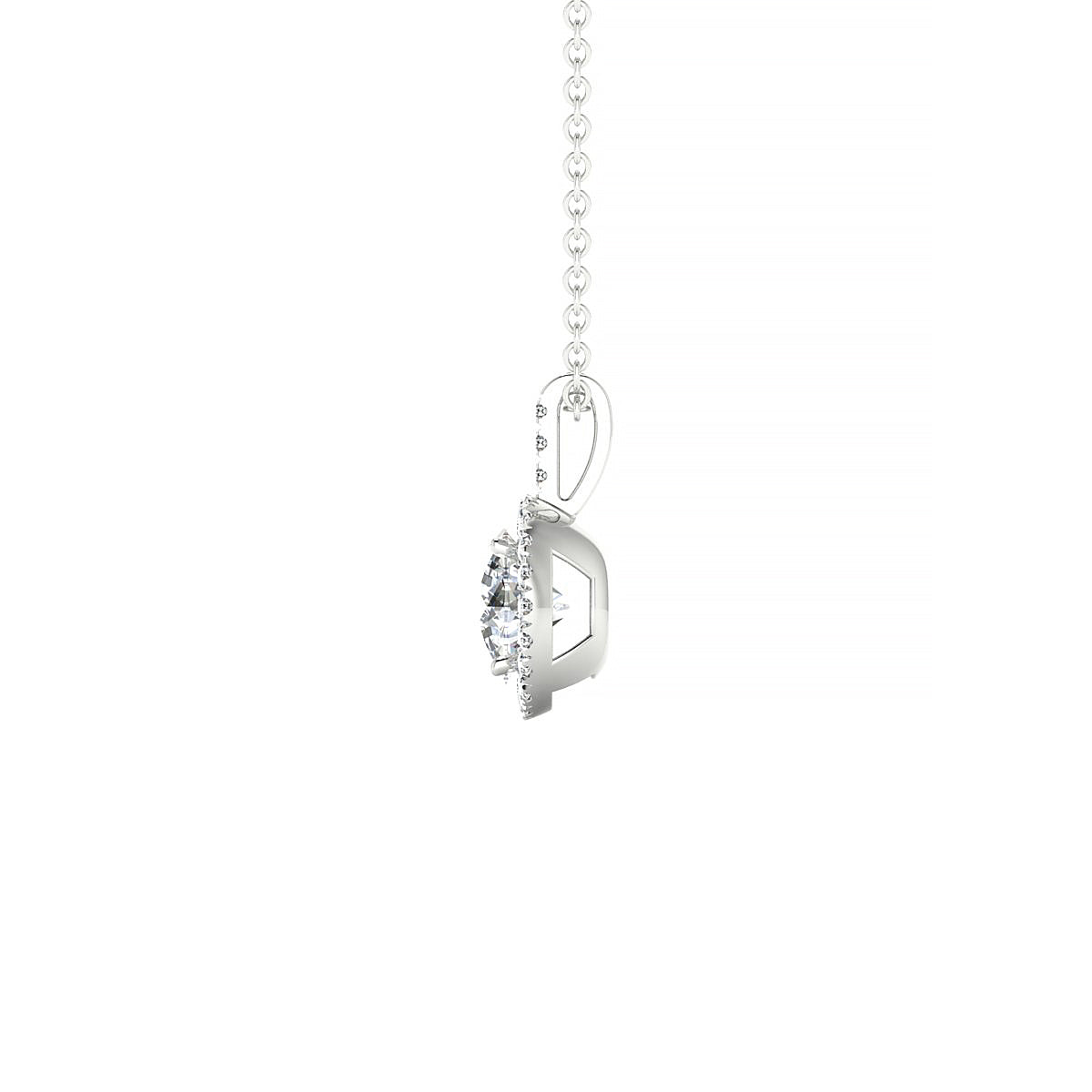 Sunrise | 18k White Gold 5.7 mm Round Diamond Pendant