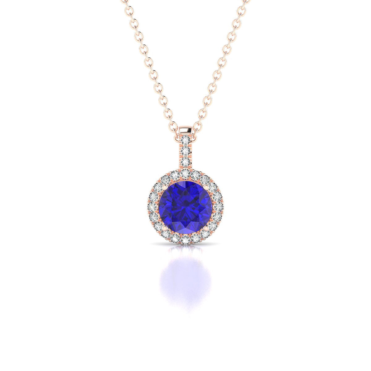 Sunrise | 18k Rose Gold 6 mm Round Tanzanite Pendant
