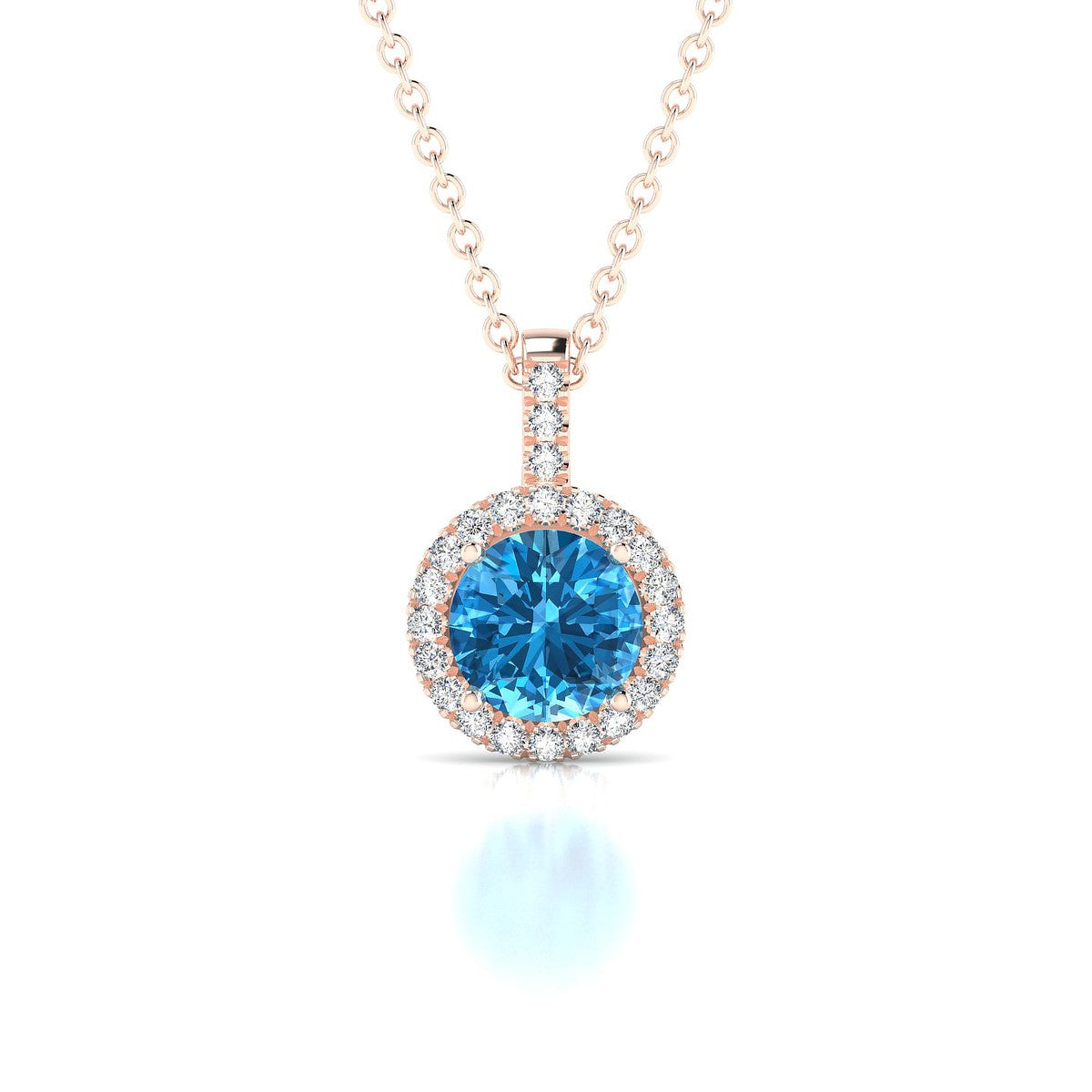Sunrise | 18k Rose Gold 6 mm Round Topaz Pendant