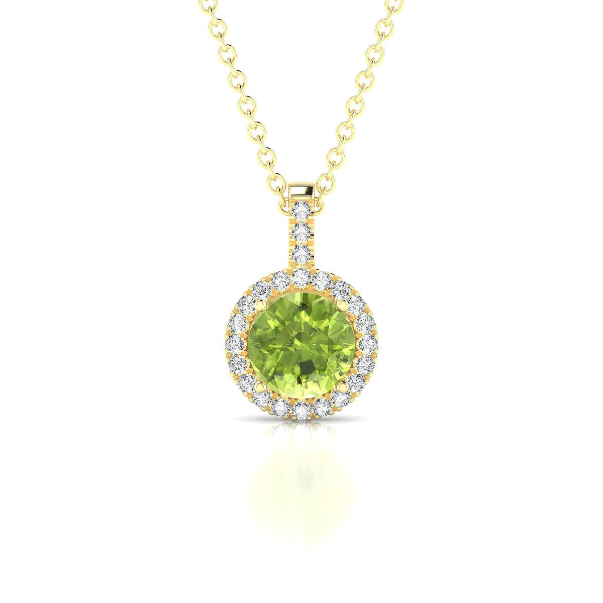 Sunrise | 18k Yellow Gold 6 mm Round Peridot Pendant
