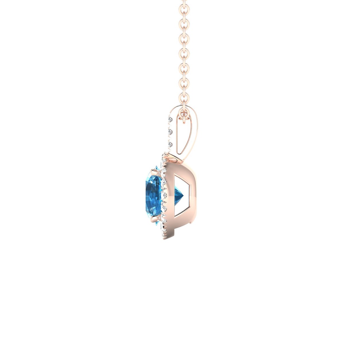 Sunrise | 18k Rose Gold 6 mm Round Topaz Pendant