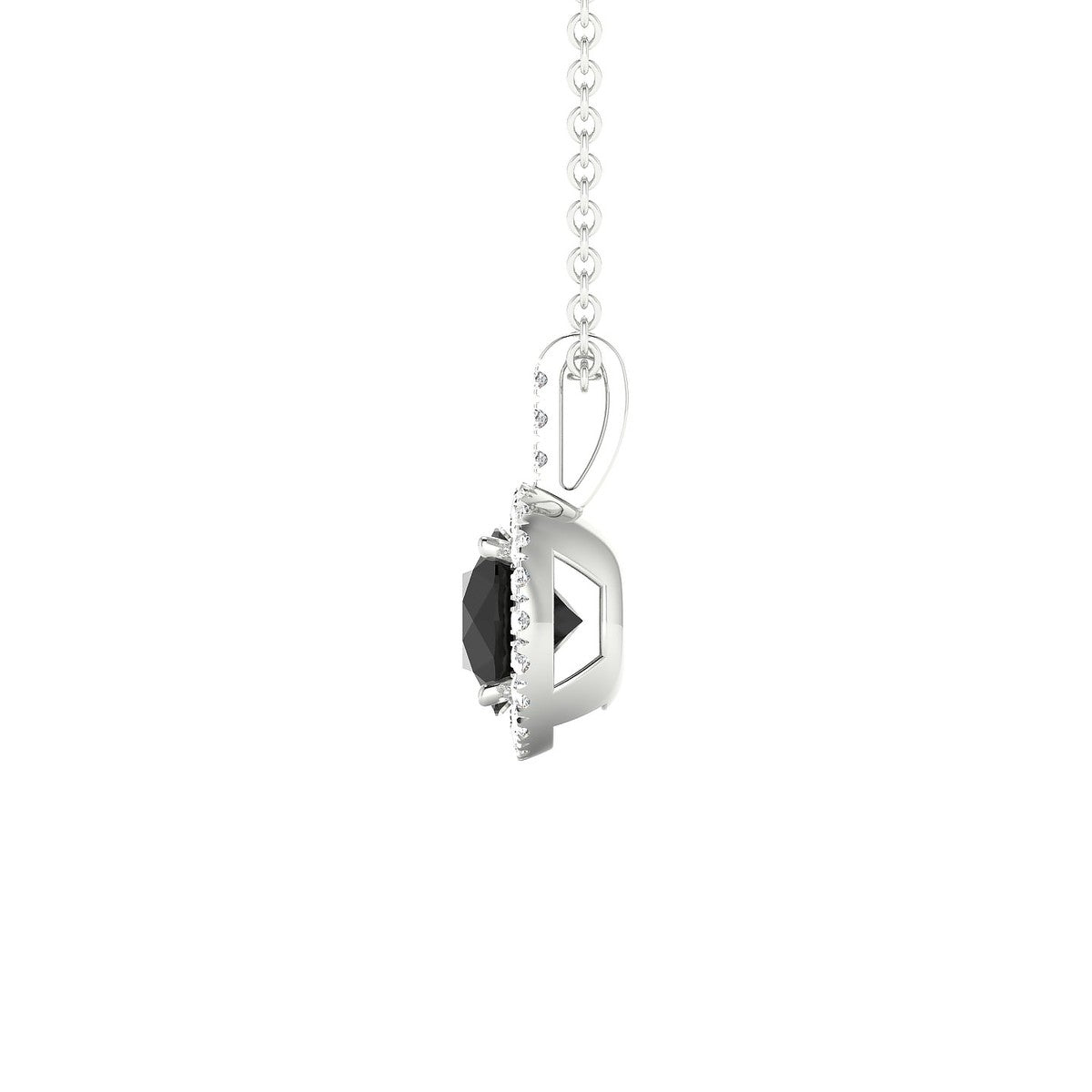 Sunrise | 18k White Gold 6 mm Round Black Diamond Pendant