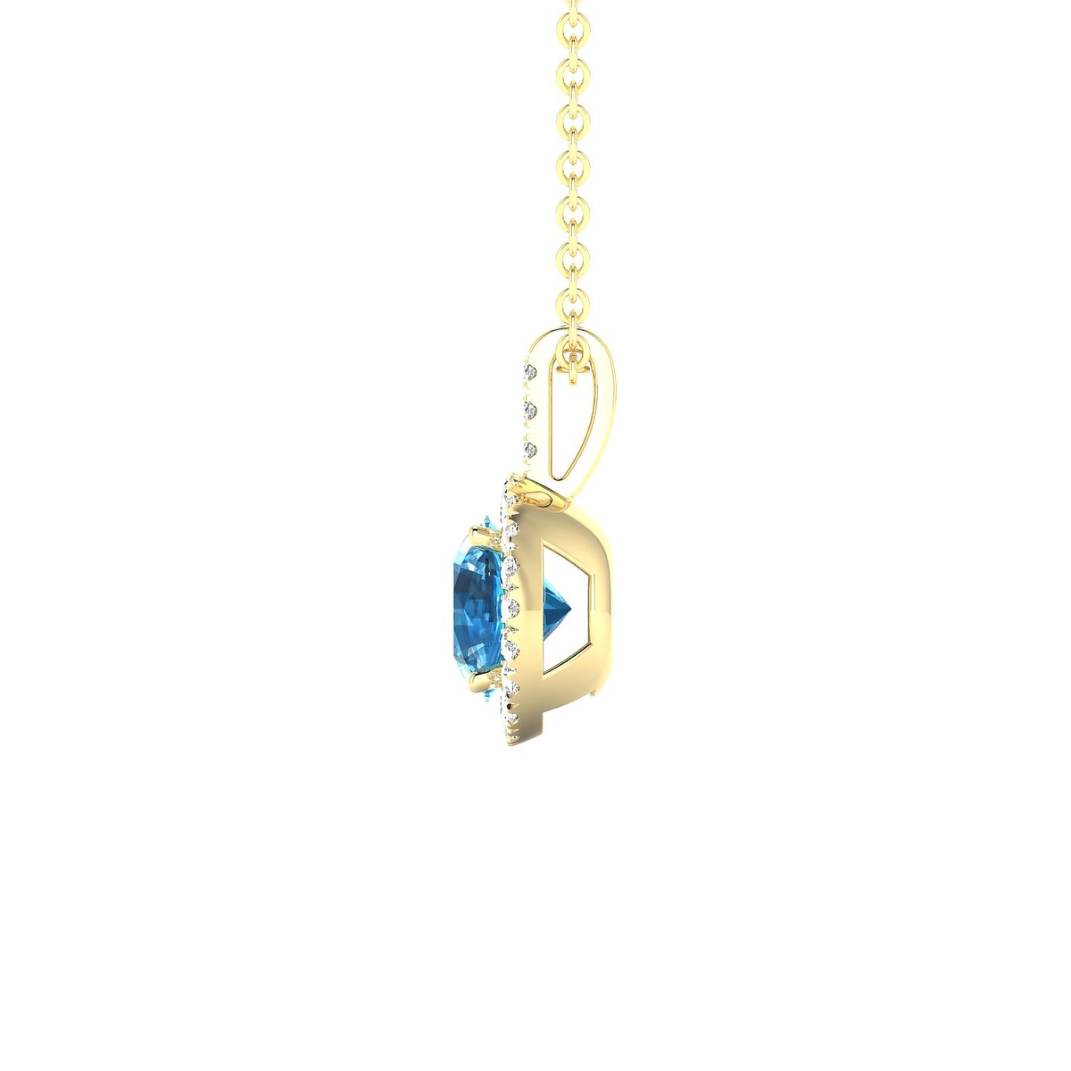 Sunrise | 18k Yellow Gold 6 mm Round Topaz Pendant