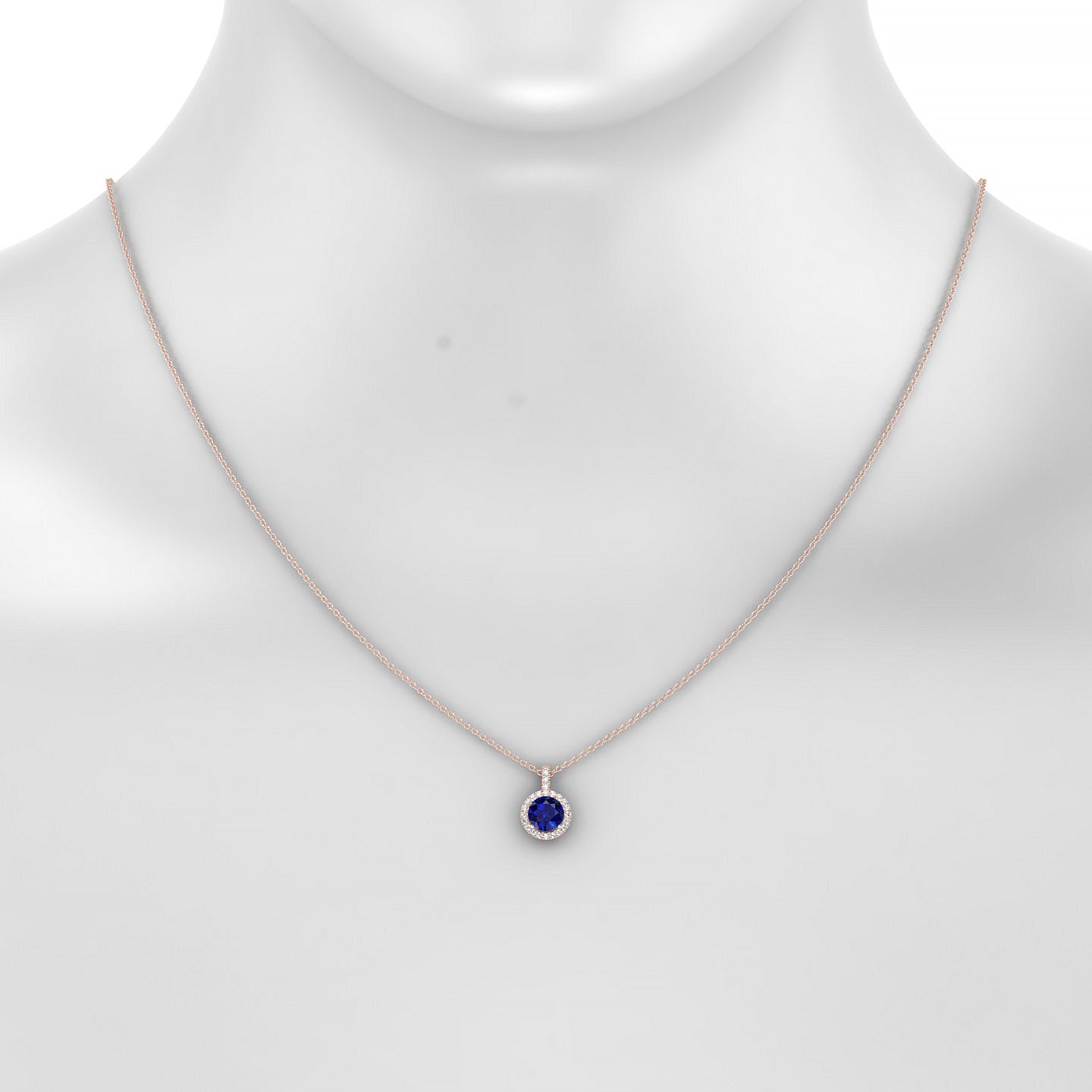 Sunrise | 18k Rose Gold 6 mm Round Sapphire Pendant