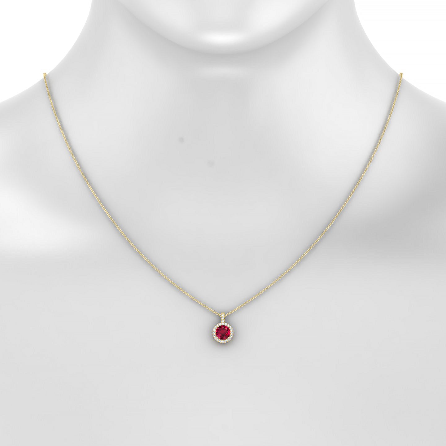 Sunrise | 18k Yellow Gold 6 mm Round Ruby Pendant