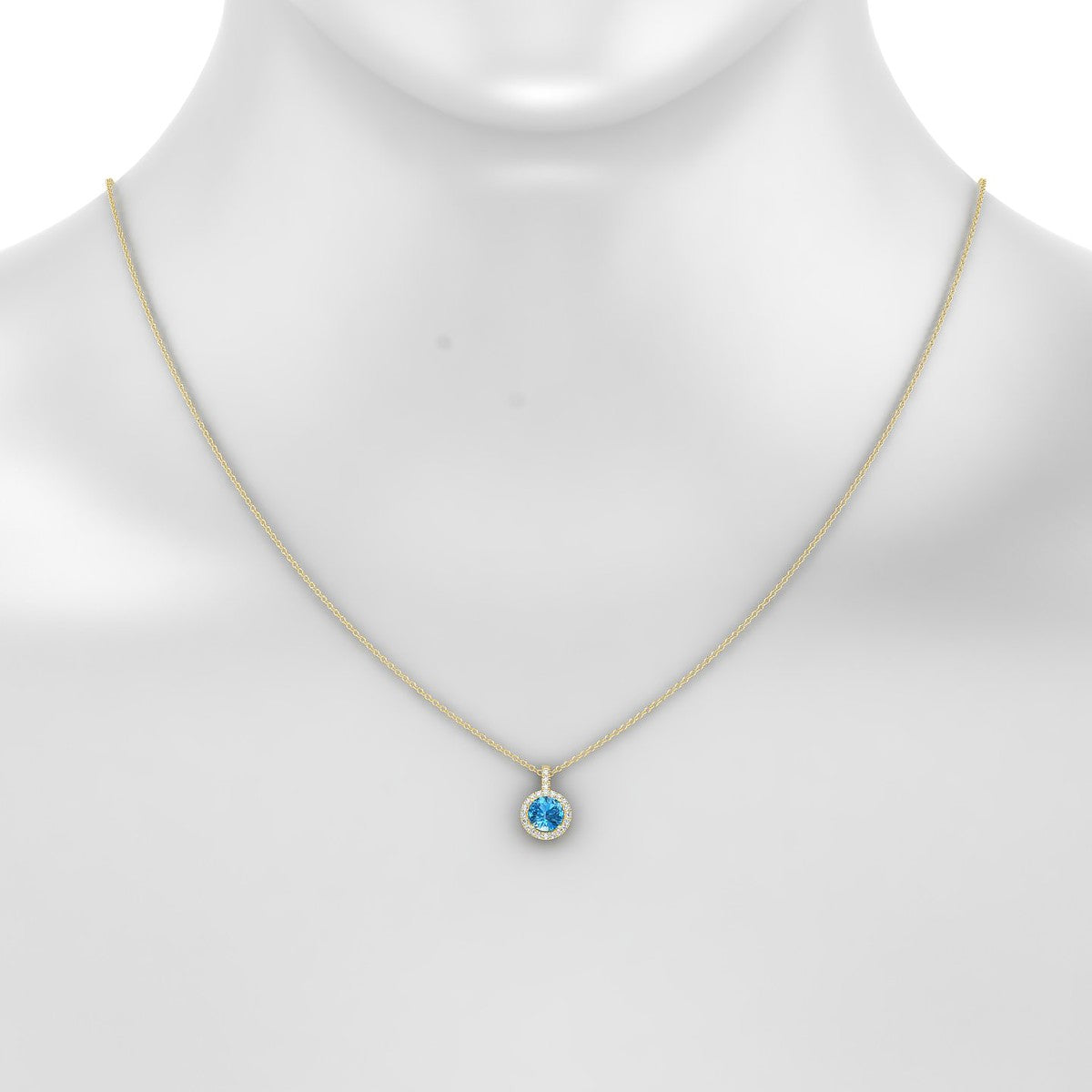 Sunrise | 18k Yellow Gold 6 mm Round Topaz Pendant
