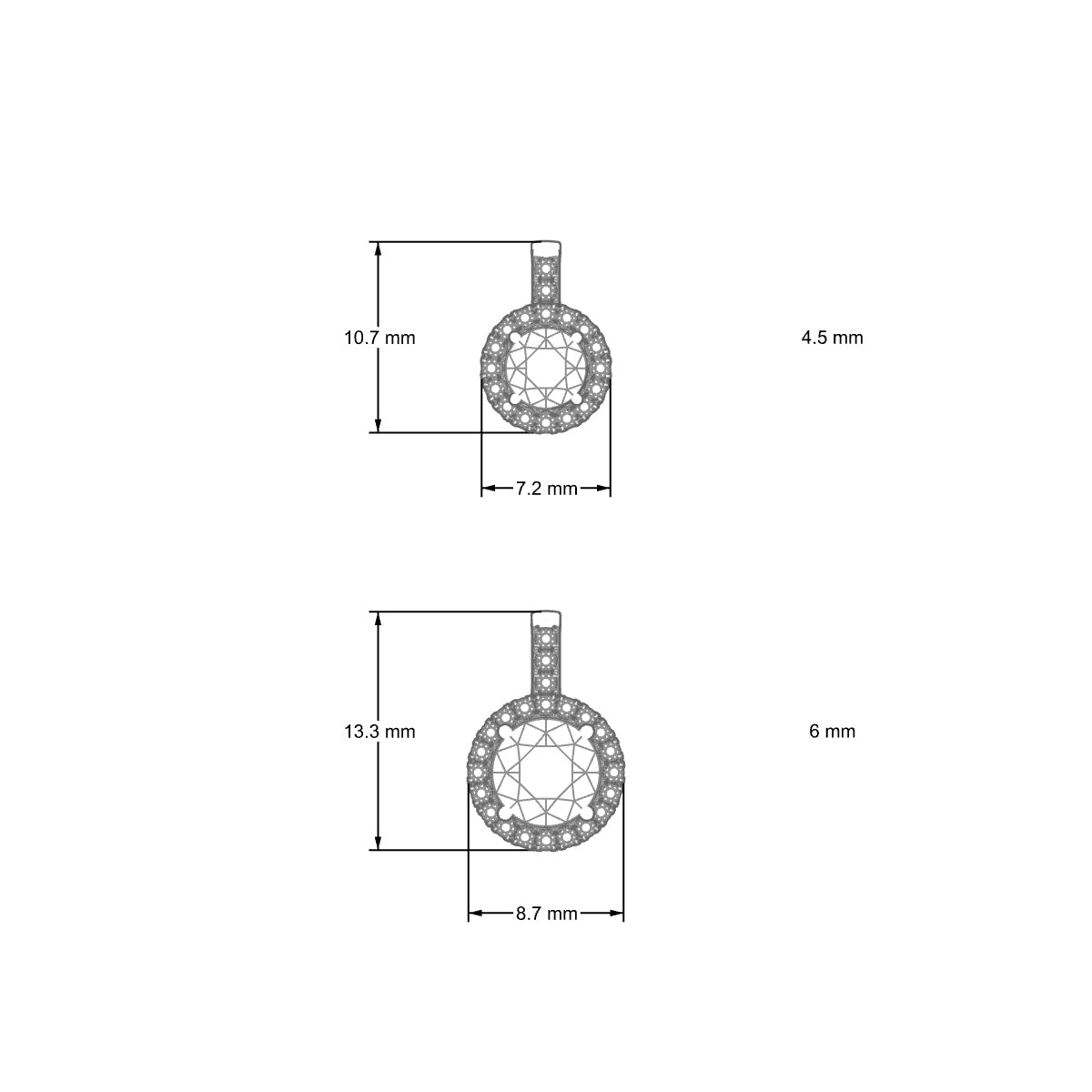 Sunrise | 18k White Gold 6 mm Round Emerald Pendant