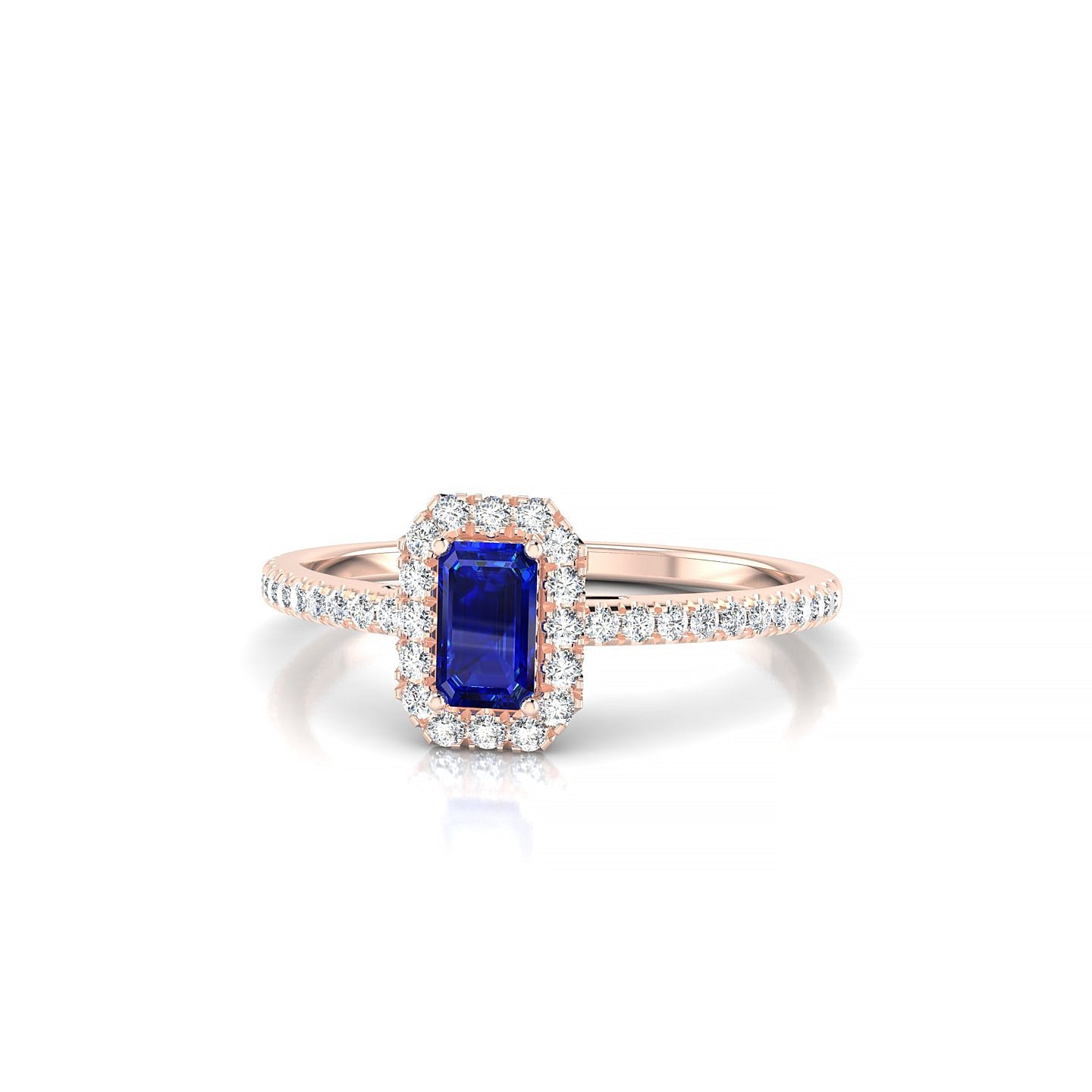 Sunrise | 18k Rose Gold 5 x 3 mm Emerald Sapphire Ring