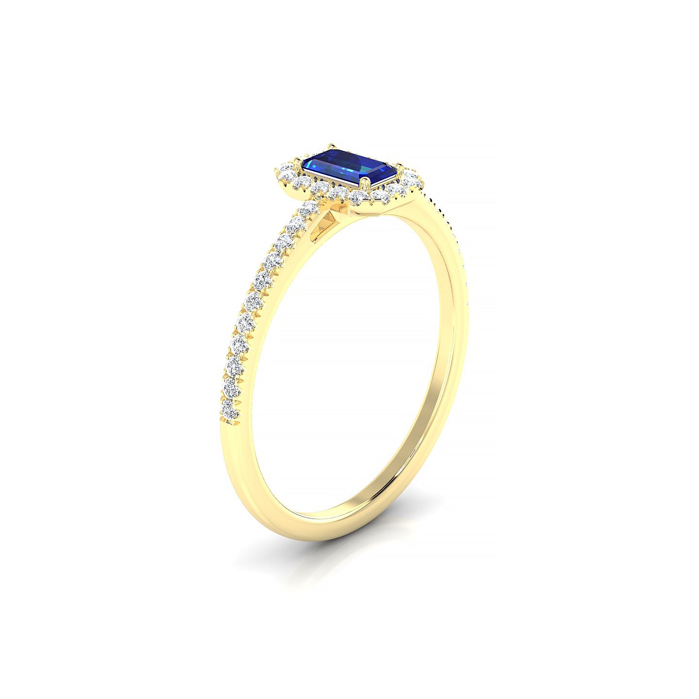 Sunrise | 18k Yellow Gold 5 x 3 mm Emerald Sapphire Ring