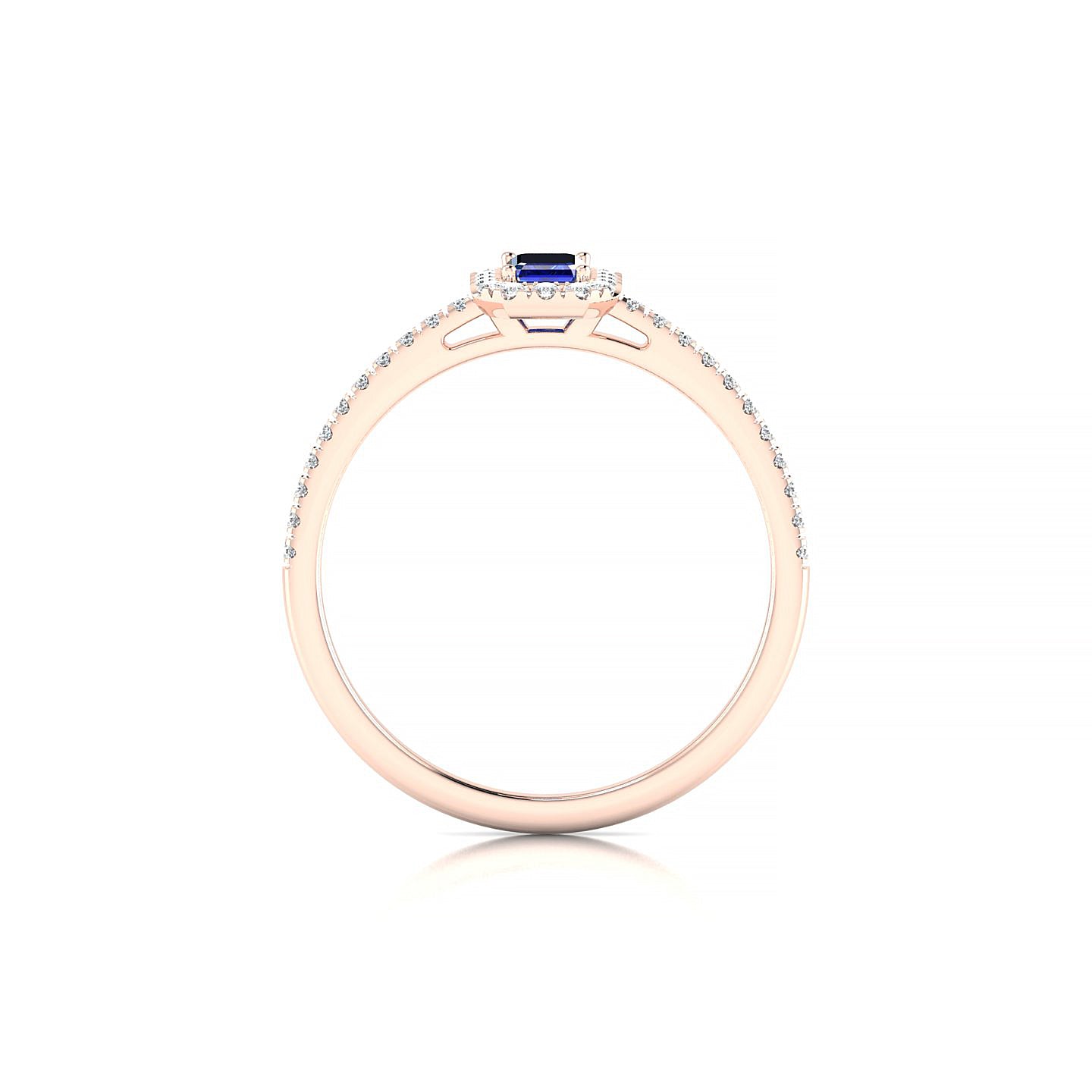 Sunrise | 18k Rose Gold 5 x 3 mm Emerald Sapphire Ring