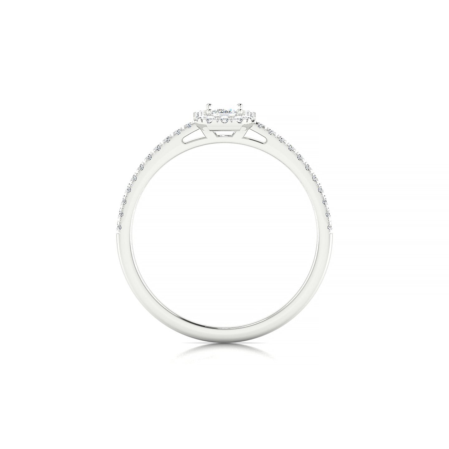 Sunrise | 18k White Gold 5 x 3 mm Emerald Diamond Ring