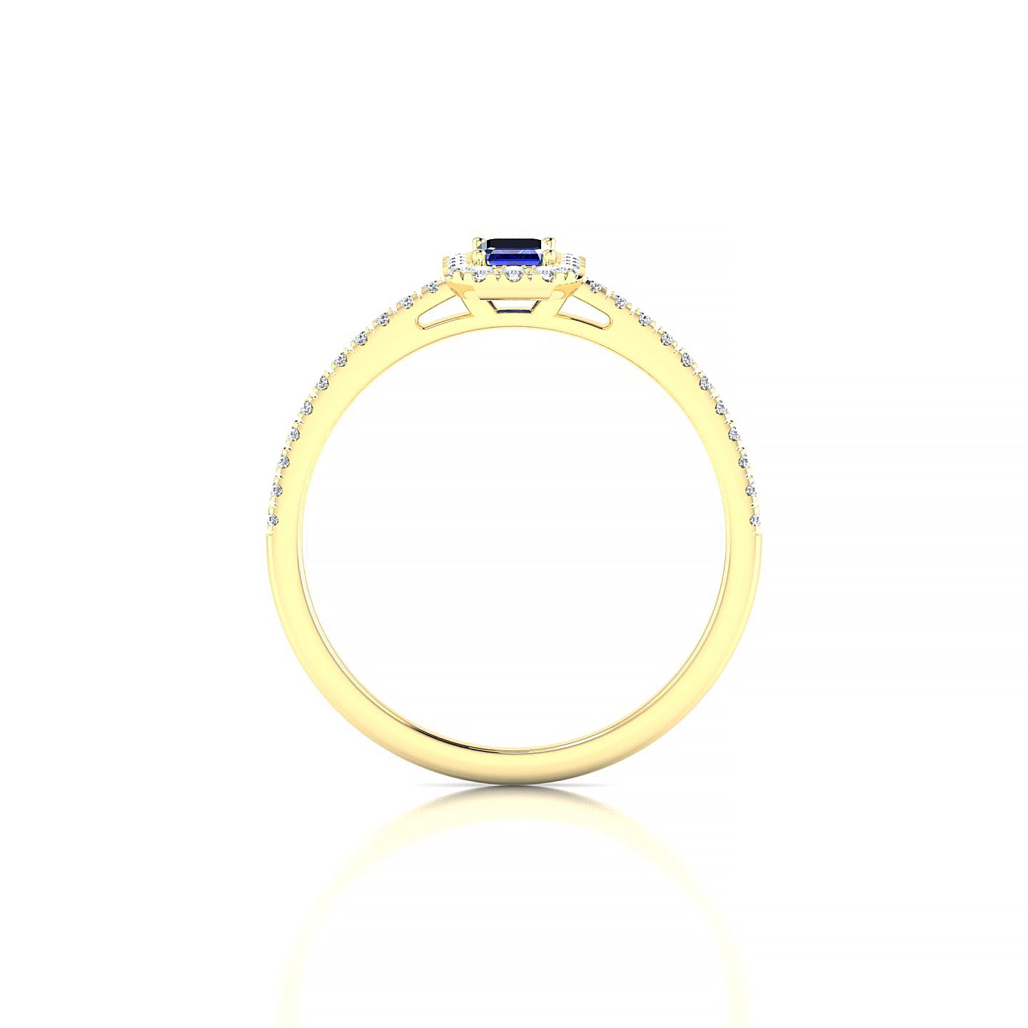 Sunrise | 18k Yellow Gold 5 x 3 mm Emerald Sapphire Ring
