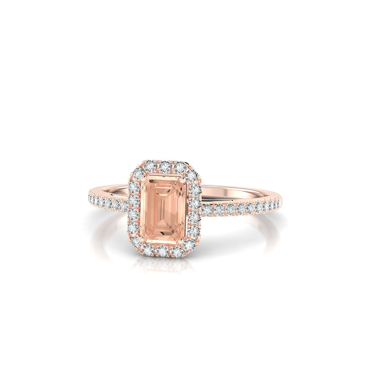 Sunrise | 18k Rose Gold 6 x 4 mm Emerald Morganite Ring