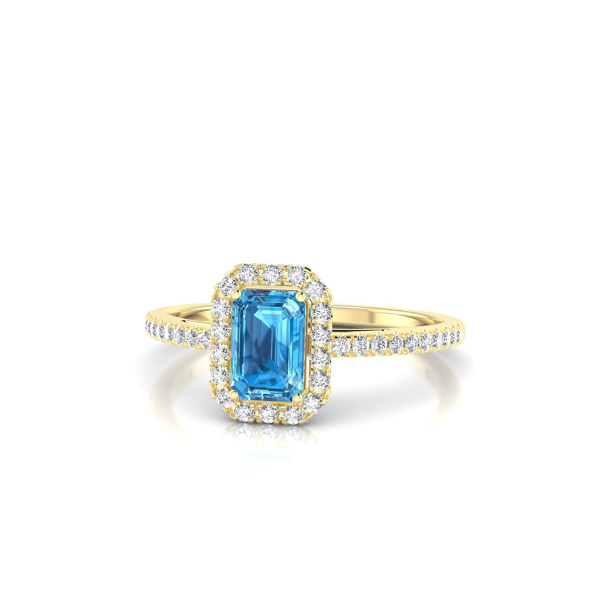 Sunrise | 18k Yellow Gold 6 x 4 mm Emerald Topaz Ring
