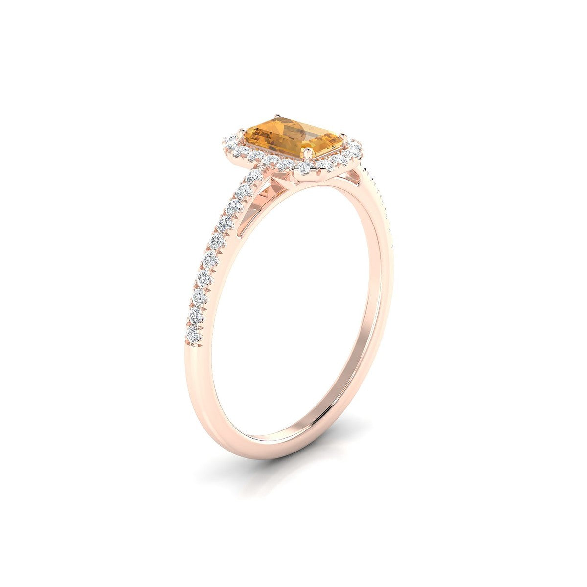 Sunrise | 18k Rose Gold 6 x 4 mm Emerald Citrine Ring