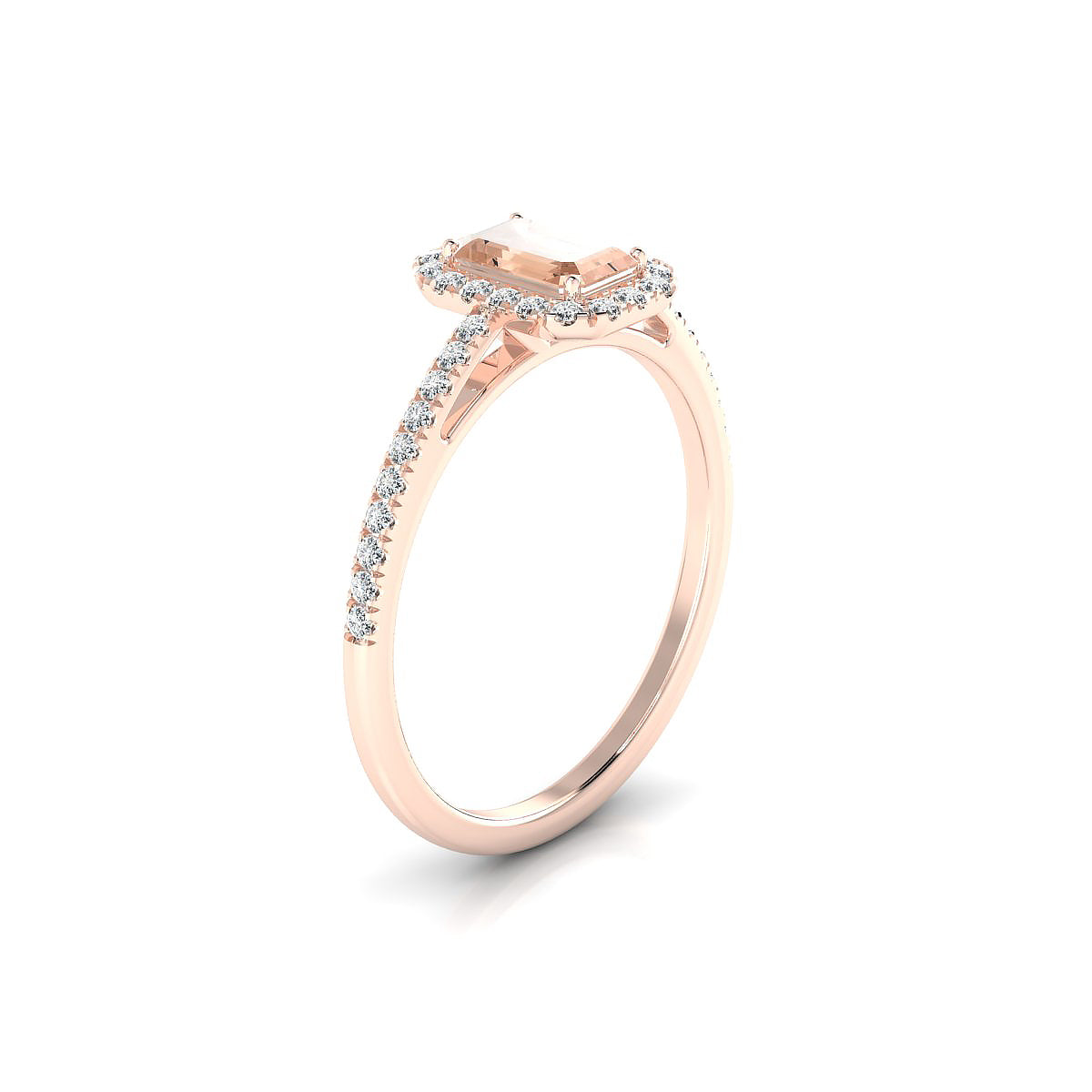 Sunrise | 18k Rose Gold 6 x 4 mm Emerald Morganite Ring