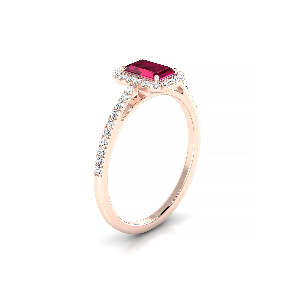 Sunrise | 18k Rose Gold 6 x 4 mm Emerald Ruby Ring