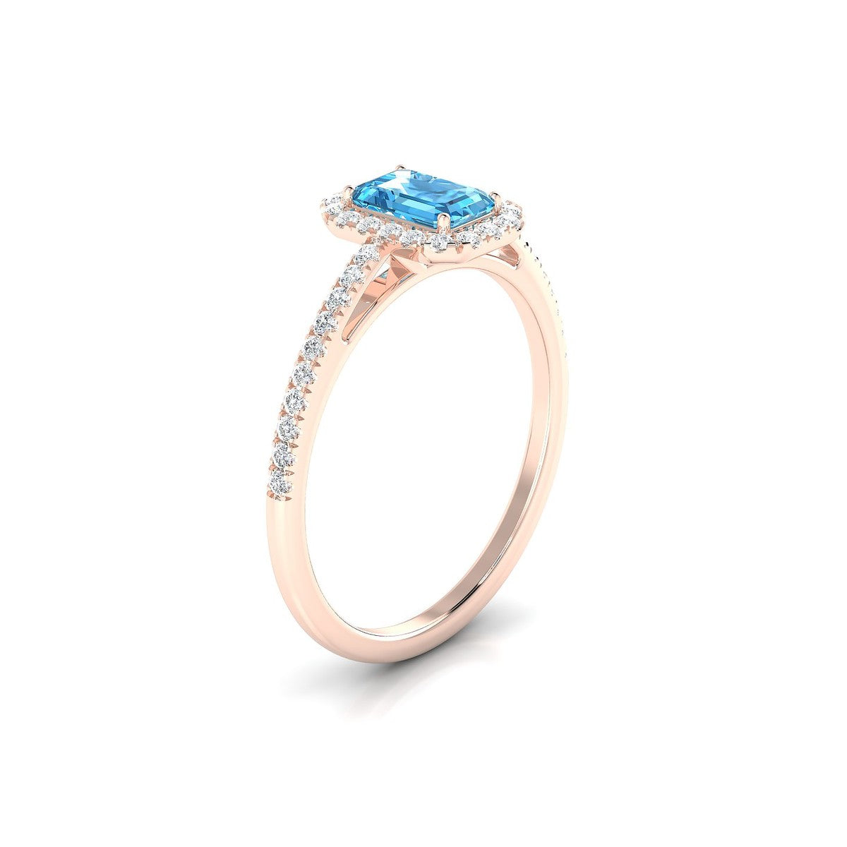 Sunrise | 18k Rose Gold 6 x 4 mm Emerald Topaz Ring